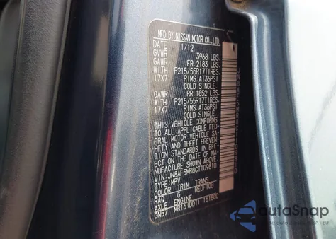 2012 Nissan Juke Sl from USA, damaged, VIN JN8AF5MR8CT109810